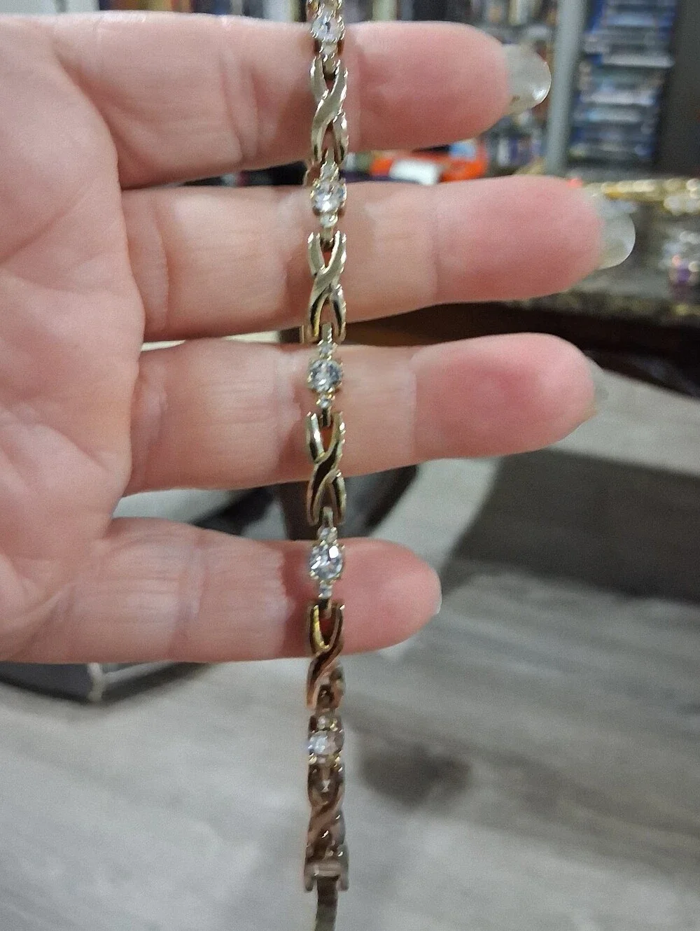 14Kt Gold over .925 Sterling Silver CZ Tennis Bracelet 7.5